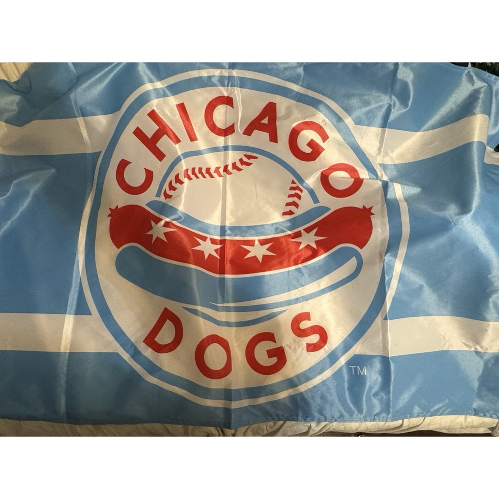 Chicago Dogs Wincraft 3 X 5 Primary Logo Flag -Sky blue. Baseball